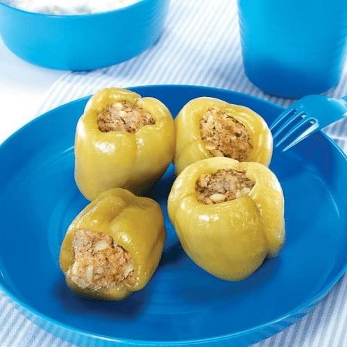 4x Paprika gefüllt mit Reisfüllung