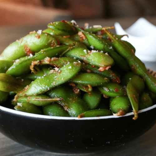 8s. Chilli Edamame, Kloblauch