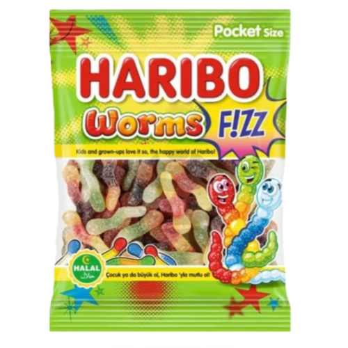Helal Haribo Worms Fizz 80g