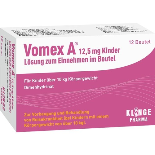 Vomex A 12.5 mg Kinder Lösung zum Einnehmen im BTL 12 Stück
