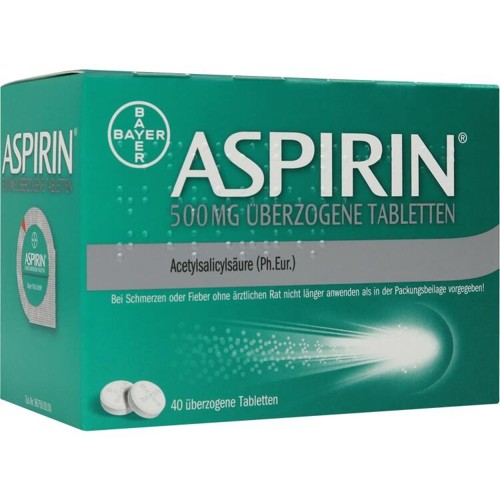 Aspirin 500mg überzogene Tabletten 40 Stück