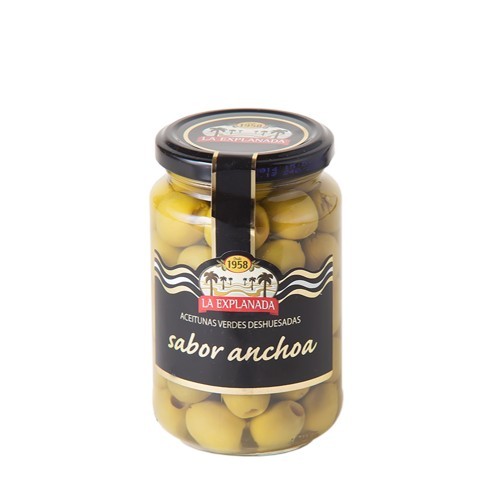 Grüne Oliven mit  Anchovies Geschmack ohne Kern 21302