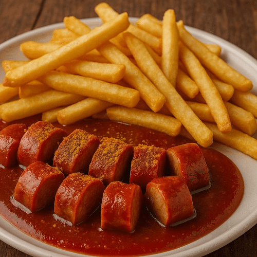 Currywurst mit Pommes