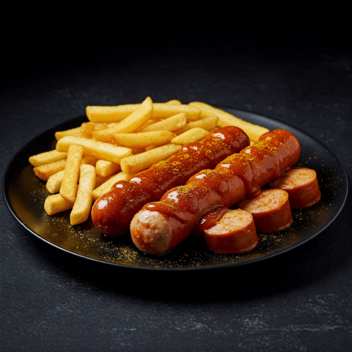 Currywurst mit Pommes frites