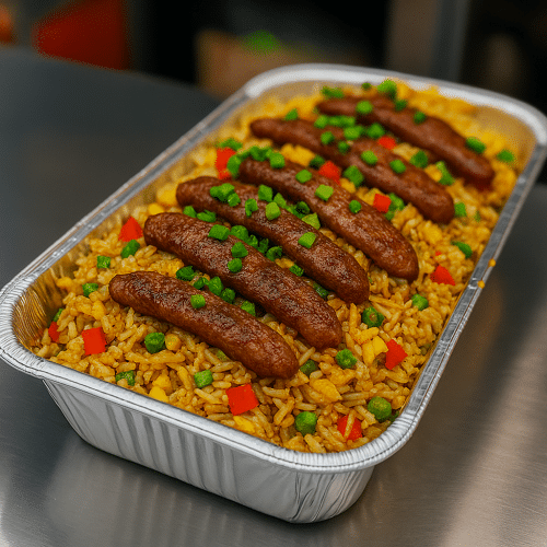 Gebratener Reis mit Rindfleisch,