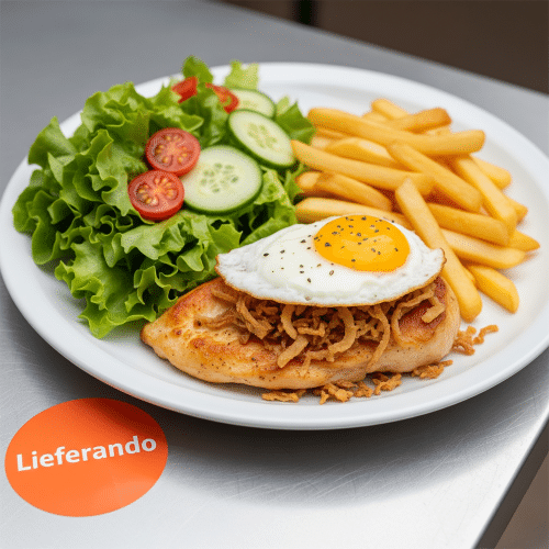 Hühnerbrustfilet mit Röstzwiebeln,