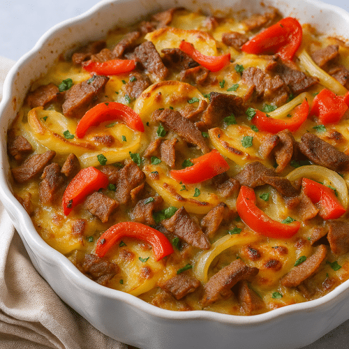 Kartoffelgratin mit Dönerfleisch,