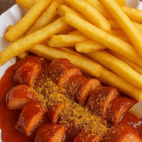 Currywurst mit Pommes