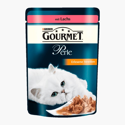 Purina Gourmet Perle Erlesene Streifen mit Lachs 85g