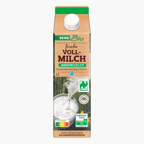 REWE Bio Frische Vollmilch 3,8% 1l