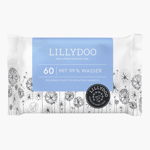 LILLYDOO Feuchttücher mit 99% Wasser 60 Stk.