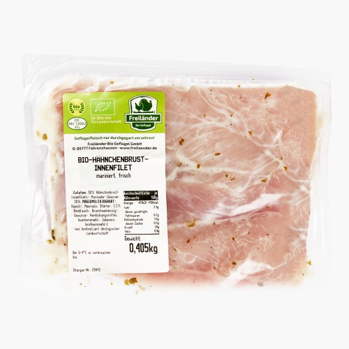 Bio Hähnchen Innenbrustfilet mariniert Joghurt Knoblauch ca. 350g
