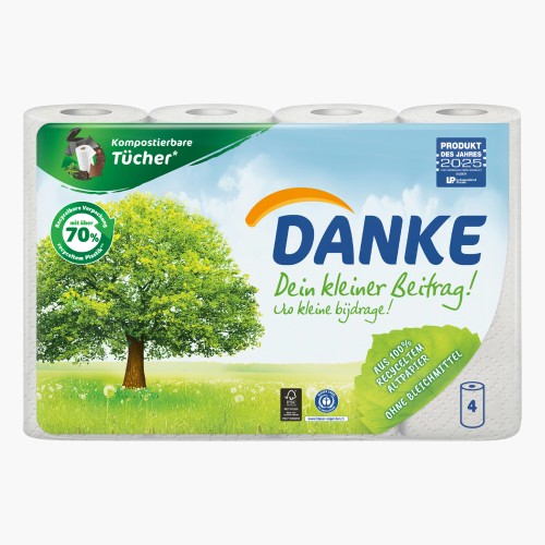 Danke Küchenrolle Recycling 4x45 Blatt