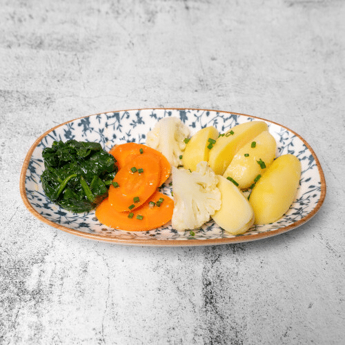 Salzkartoffeln und Gemüse