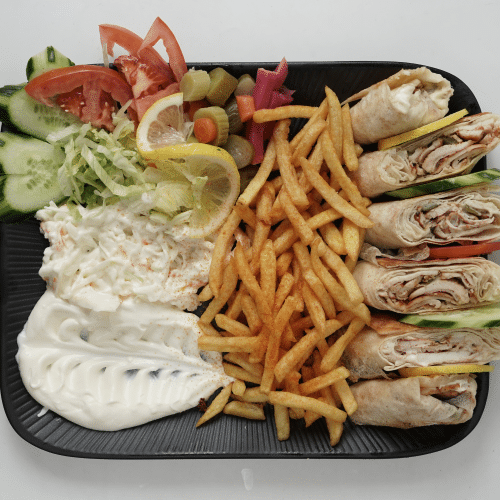 Arabischer Hähnchen Shawarma Teller