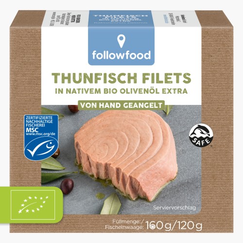 Followfood MSC Thunfisch Filets in Bio-Olivenöl 160g