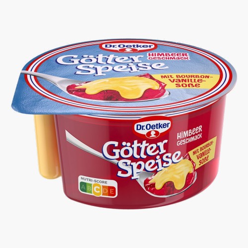 Dr. Oetker Götterspeise Himbeer mit Bourbon-Vanille-Soße 160g