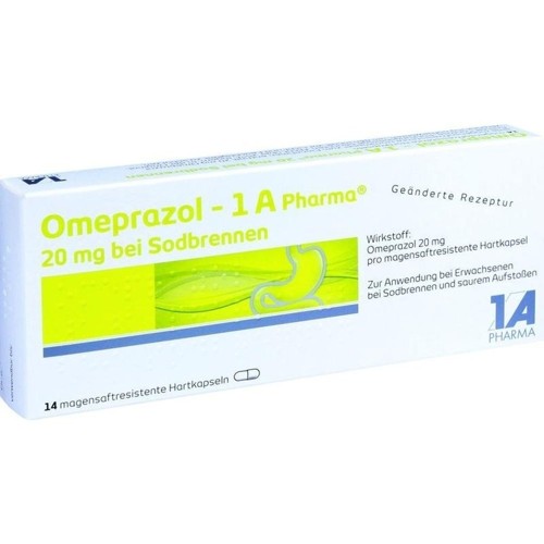 Omeprazol - 1 A Pharma 20mg bei Sodbrennen 14 Stück