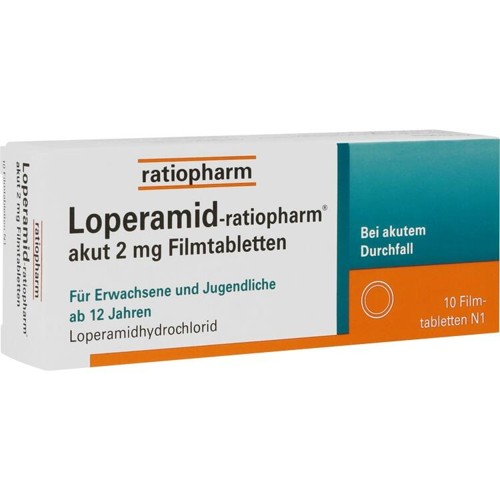 Loperamid-ratiopharm akut 2mg Filmtabletten 10 Stück