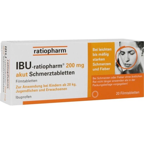 Ibu-ratiopharm 200mg akut Schmerztabletten 20 Stück