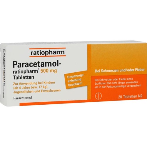 Paracetamol-ratiopharm 500mg Tabletten 20 Stück