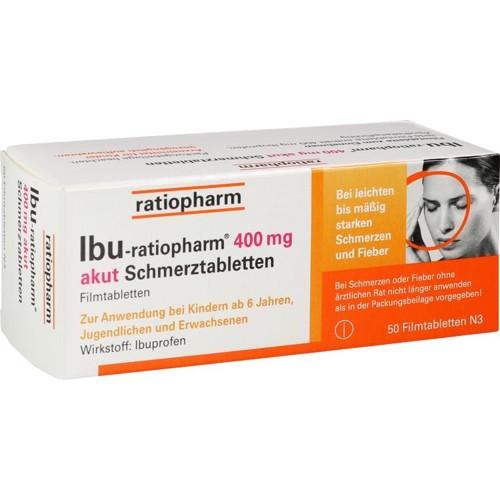 IBU-ratiopharm 400mg akut Schmerztabletten 50 Stück