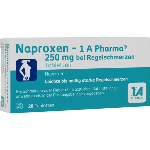 Naproxen - 1 A Pharma 250 mg bei Regelschmerzen 20 Stück