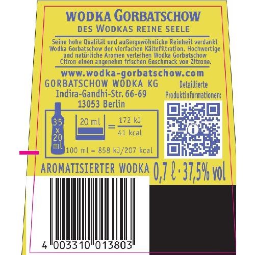 Wodka Gorbatschow Lemon 0.7l