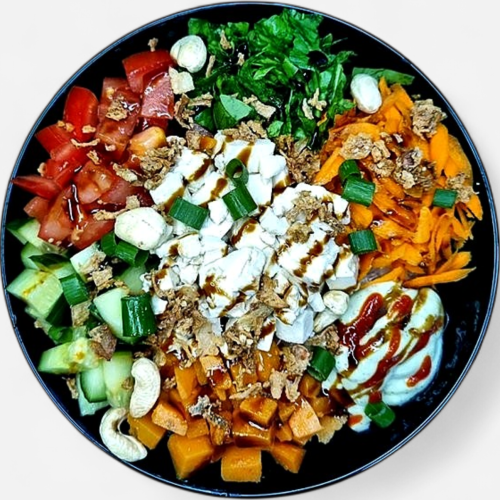 Veggie Tofu Triumph mit Reis (vegan)