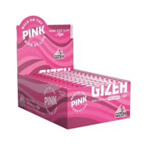 Gizeh Black King Size Slim Pink Edition mit Tips je 34 Stück