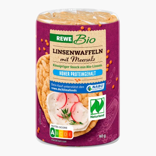 REWE Bio Linsenwaffeln mit Meersalz 90g