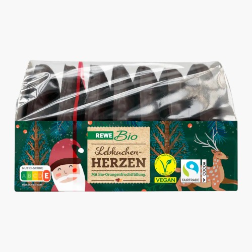 REWE Bio Weihnachts-Lebkuchen-Herzen vegan 240g
