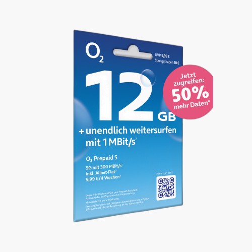 o2 Prepaid S Simkarte mit 10€ Startguthaben