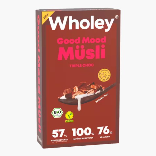Wholey Bio Good Mood Müsli Triple Choc vegan 375g
