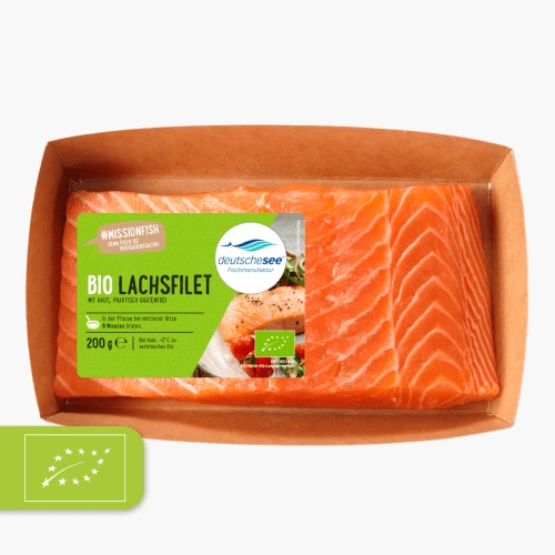Deutsche See Bio Lachsfilet mit Haut 200g
