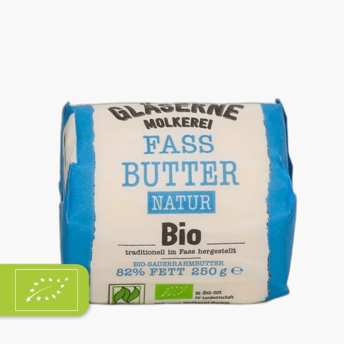 Gläserne Molkerei Bio Fassbutter Sauerrahm natur 250g