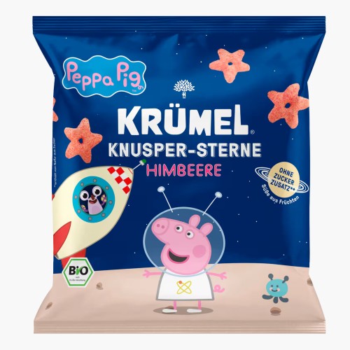 Krümel Bio x Peppa Pig x Knusper-Sterne Himbeere 20g