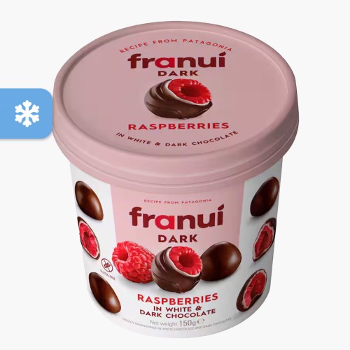 Franui Frozen Raspberries in White & Dark Chocolate 150g