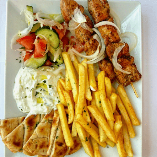 Hähnchen Souflaki Teller