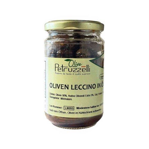 Olive leccino-Schwarze marinierte Oliven mit Kern 20288