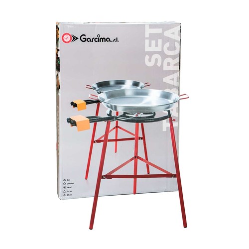 Paellagrill Tabarca - Mit Paellapfanne 50cm, 2-Ring-Gas-Brenner 400 & Dreibein-Ständer 934184