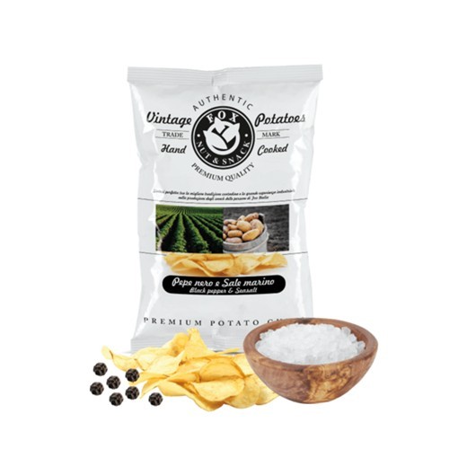 Vintage Kartoffelchips mit schwarzem Pfeffer 31652