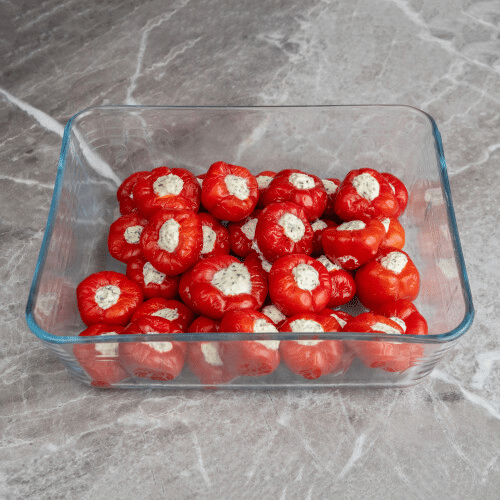 Kirsch-Paprika gefüllt mit Feta