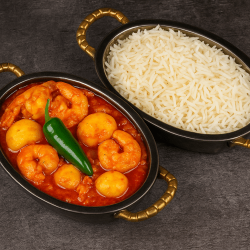 Garnelen Vindaloo (Scharf)