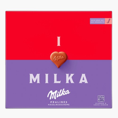 Milka I love Milka Pralinés Haselnusscrème 110g