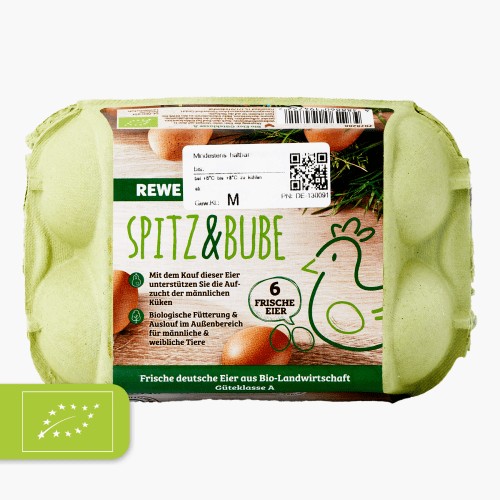 Bio Eier Spitz und Bube Kl. S-L 6 Stück