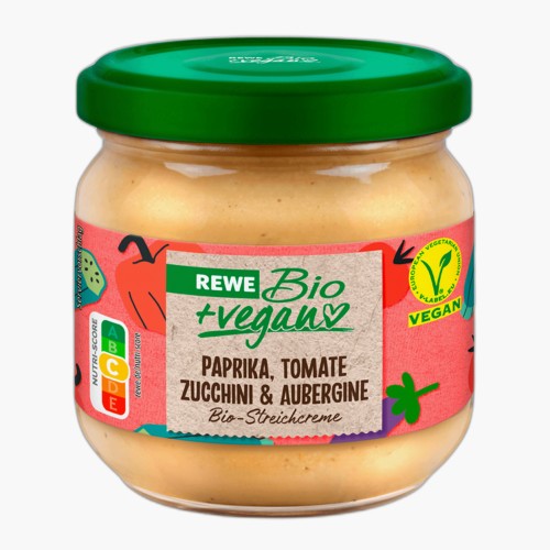 Rewe Bio Streichcreme Paprika, Tomate, Zucchini & Aubergine vegan 180g