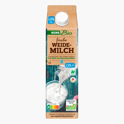 REWE Bio Frische Weidemilch 1,5% 1l