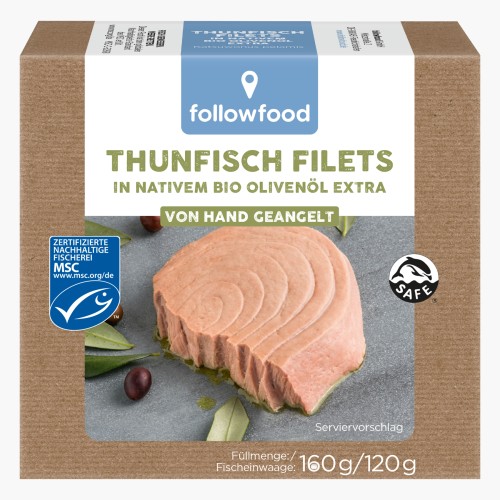Followfood MSC Thunfisch Filets in Bio-Olivenöl 160g