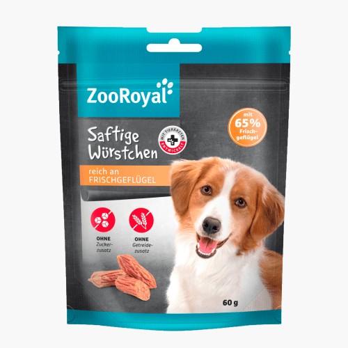 ZooRoyal Saftige Würstchen Geflügel 60g